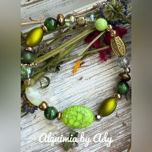 Green Aura Quartz beaded bracelet